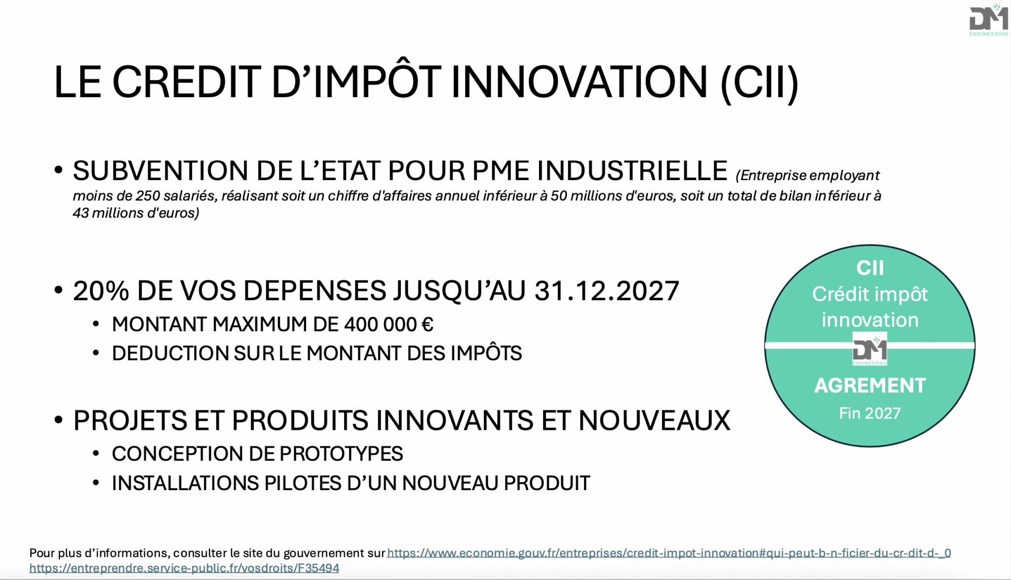 credit d'impot innovation dm e